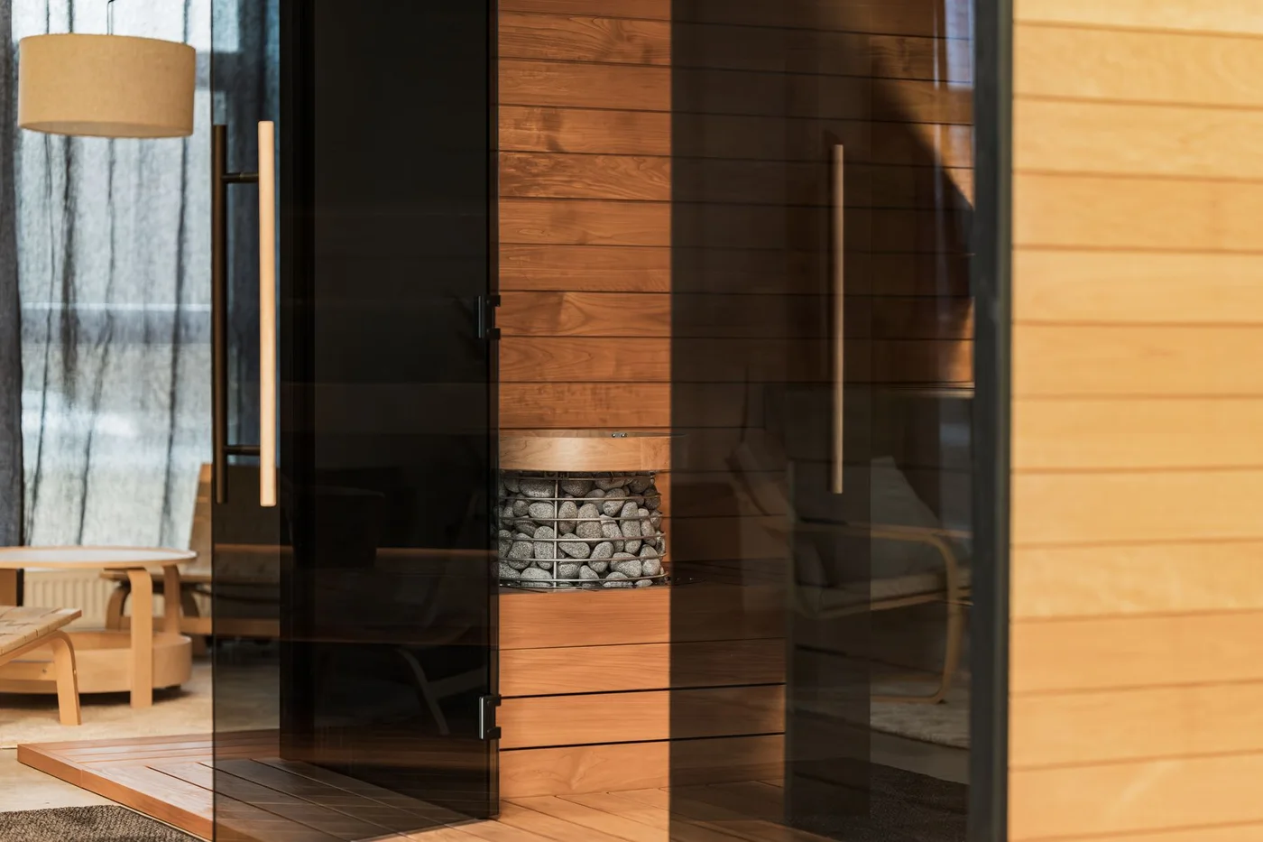 Puuverhoiltu sauna ja rauhalliset löylytilat